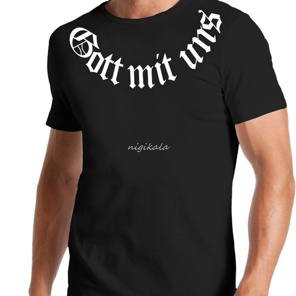 

mens hipster short sleeve tee gott mit uns t shirt preu  en wehrmacht hooligan criminal krieg kreuz