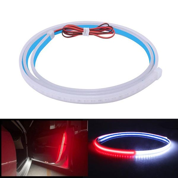 

a2 pcs car door decorative light strips two-color dynamic flashing lamp bar car styling strobe led warning light waterproof 12v