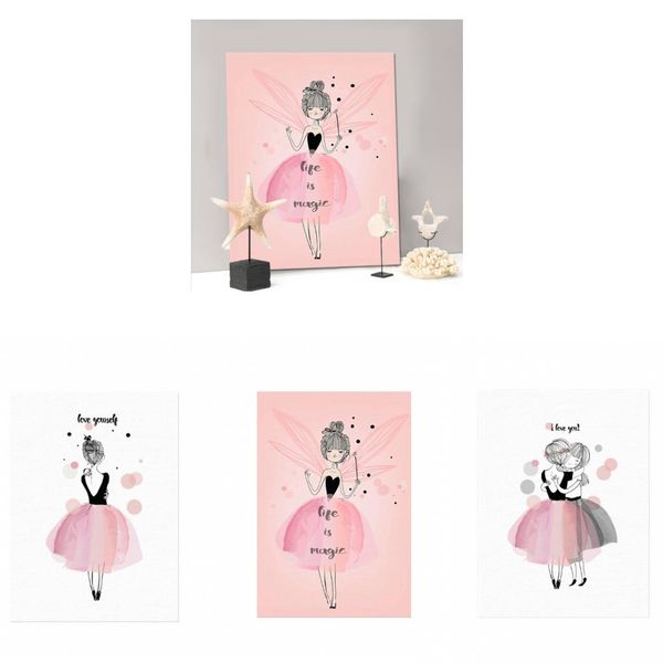 

3шт современные холст картина маслом стены искусства висячие decor прекрасный балет девушка s / m / l