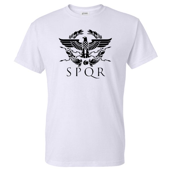 

2020 new spqr pattern print t-shirt roman gladiator imperial golden eagle men women streetwear sport casual t shirt cotton