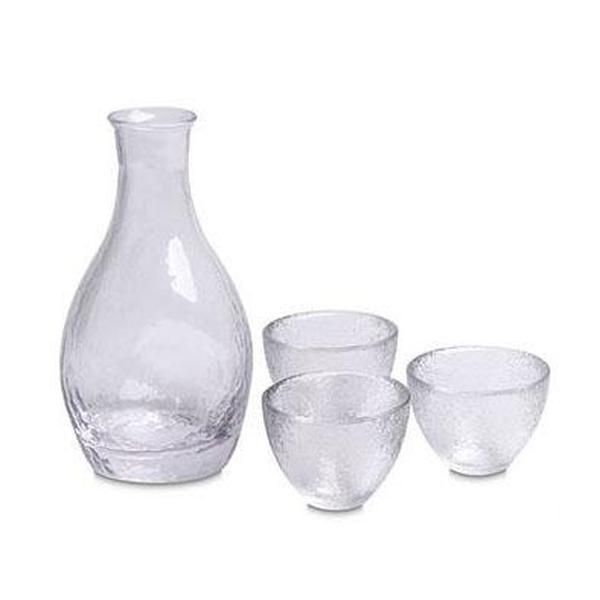 

clear glass sake set heavy thick glass decanter carafe wine bottle sake cups for home restaurant traditional japanese drinkware