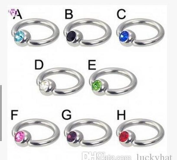 

ювелирные изделия 50pcs / серия body 1,2 * 8 * 3 цвет нержавеющей nose мм противотанкового кольцо allergy пирсинг mix rhinestone котов nose, Silver