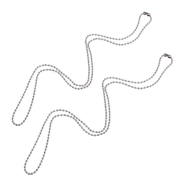 

pack of 2 stainless steel ball bead chain necklace 6 sizes, Silver