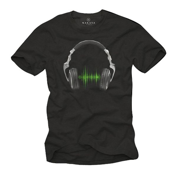 

2019 забавная музыка dj мужские футболки наушники летняя мода tee shirt
