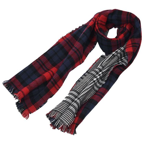 

lady women's long check plaid tartan scarf wraps shawl stole warm scarves red, Blue;gray