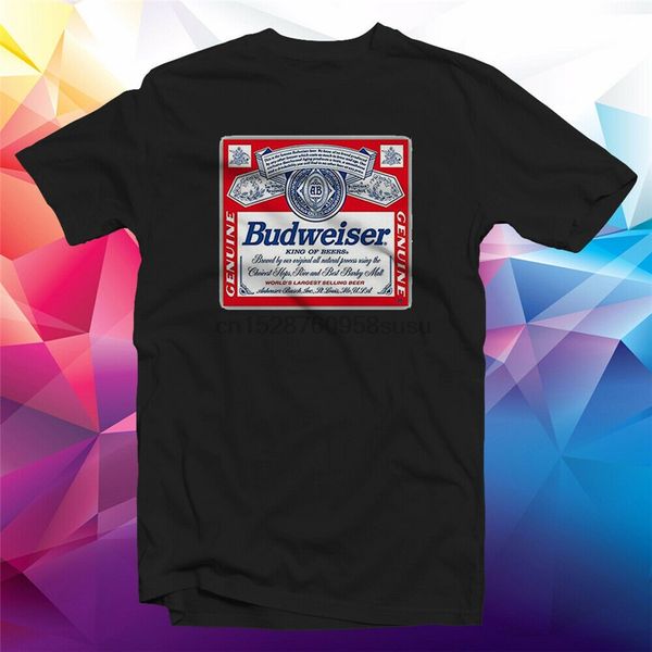 

budweiser logo beer drinkers king of beers black t-shirt gh37 loose size tee shirt