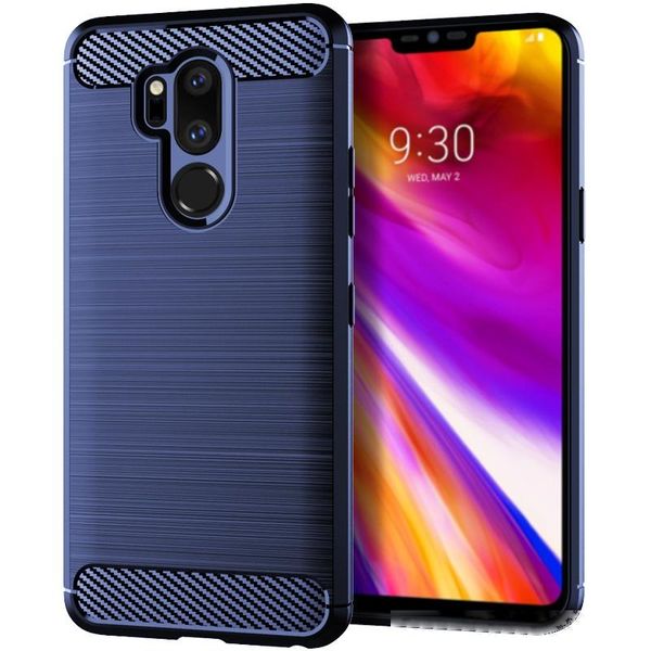

case for lg g7 thinq tpu cover ultra thin lightweight carbon fiber design flexible bumper rubber protective case