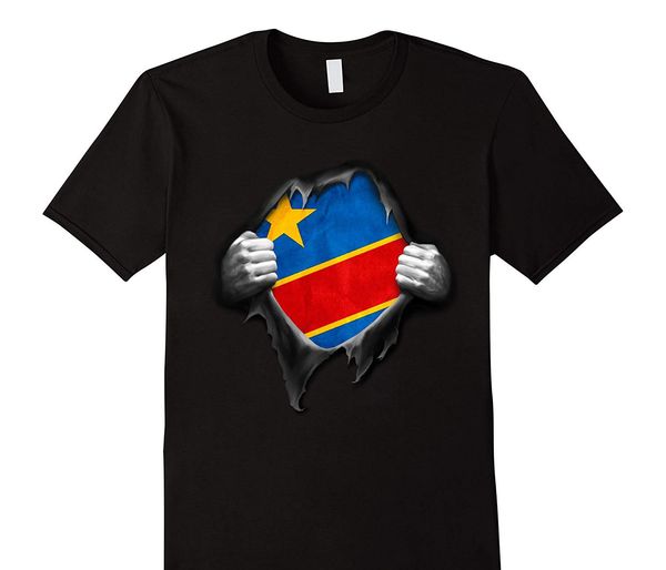 

congo flag t shirt custom printed 100% cotton t-shirts proud congolese grey brand clothing tees