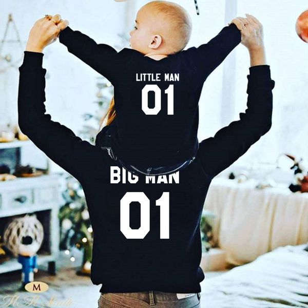 

like father and son clothing sweatshirts big man little men long sleeve shirts matching christmas pajamas family look clothes, Blue