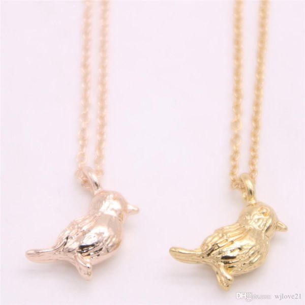 

fashion fun animal shapes pendant necklace three-dimensional sparrow pendant necklace designed for women wholesale mix, Silver