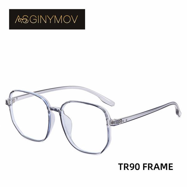 

AS GINYMOV TR90 New Fashion Transparent Glasses Frame Anti-Blue Light Men Women Oversized Eye Glasses Computer Spectacle Frame, White;black