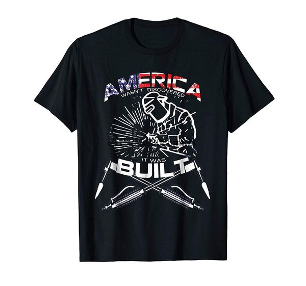 

2020 new arrival t-shirt mens america was built - tig and mig welding shirt male selling t shirt