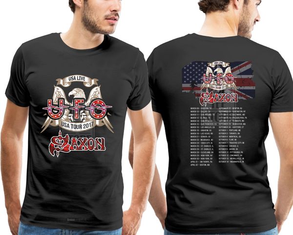 

новый ufo saxon us tour +2017 men's black t shirt размер s для 4xl