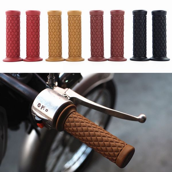 

1 пар / 2pcs урожай резина для мотоциклов руль 7/8" дюйм 22мм универсального handle bar end захваты мотоциклетных ручки ретро