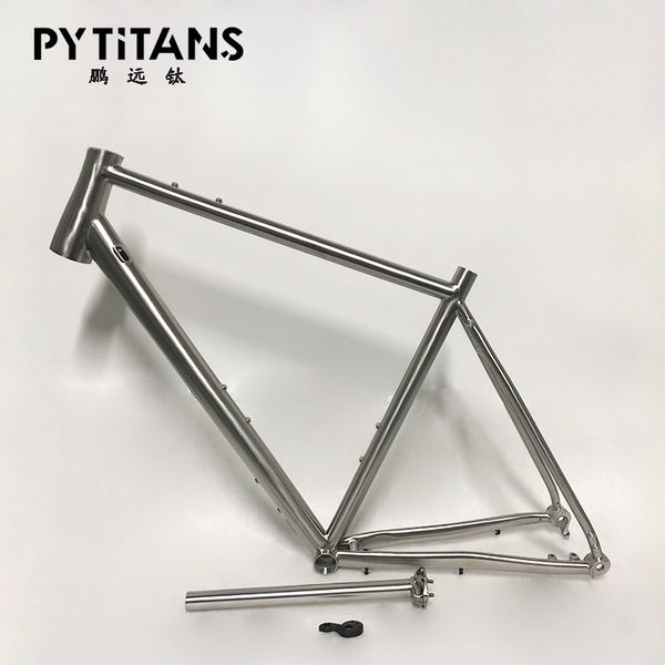 

popular bike frame titanium alloy gr9 titanium gravel bike frame with seat post for disc brake spare derailleur hanger