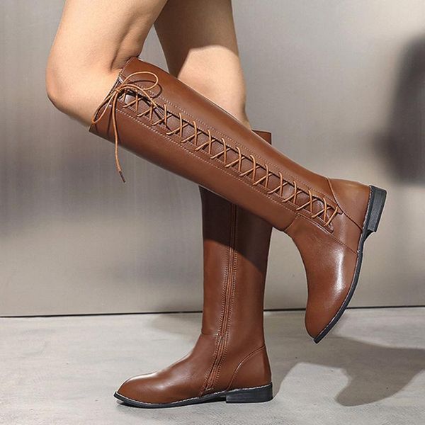 

женщины высокие сапоги женские ретро зимние теплые гольфы сапоги перекрестная связь роскошные пинетки низкий квадратный каблуках туфли на пл, Black