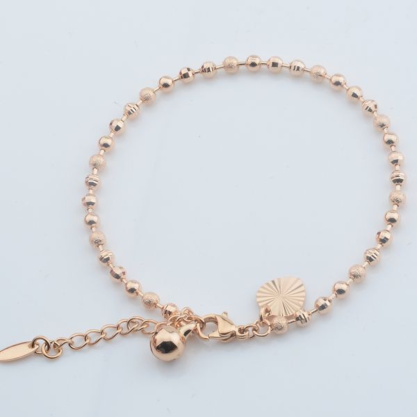 

3mm women gold color smart bead round bracelet extend chains, Black