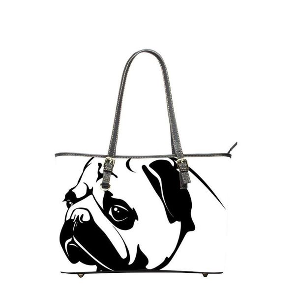 

2020 new diy lady large pu tote handbag girl women shoulder bag crossbody bags 3d cute dog customized pattern dropshipping