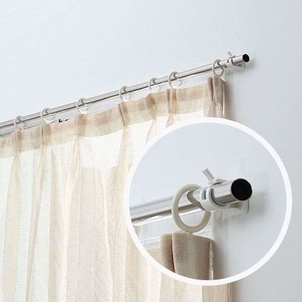 

hooks & rails 2pcs strong self-adhesive curtain rod white hanger batten clip wall fixed hanging rack hook home accessories