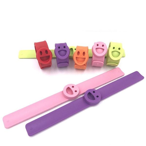 

baby clap circle smile face silicone mosquito repeller bracelet children outdoor anti mosquitos wrist strap