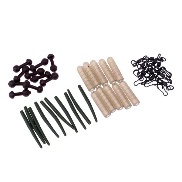 

pack of 10 set anti tangle rubber sleeves multi beads quick change swivel snaps tool