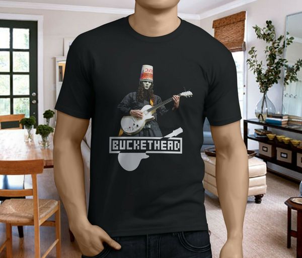 

new popular buckethead american guitarist mens black t-shirt s-3xl