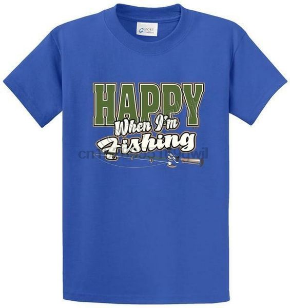 

happy когда im fishing printed tee shirt регулярные и большие и высокие размеры