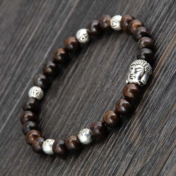 

men bracelet 6mm bronzite buddha evil eye elastic bracelet handmade stretch bracelets mens charm bracelet dropship jewelry