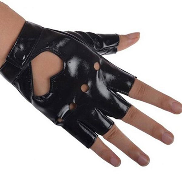 

five fingers gloves ly women pu leather motorcycle bike car fingerless performance do99, Blue;gray