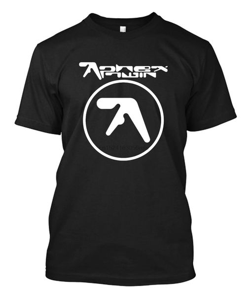 

retro aphex twin logo - black custom t-shirt tee