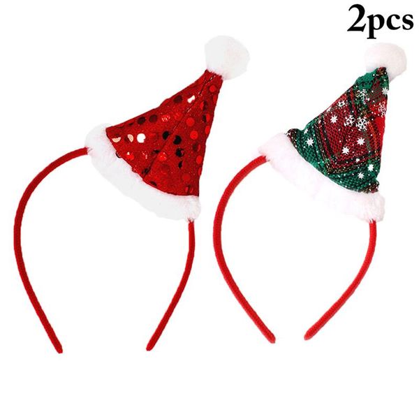 

christmas decorations 2pcs/set headband hat decor creative cute festival hair hoop accessories party supplies