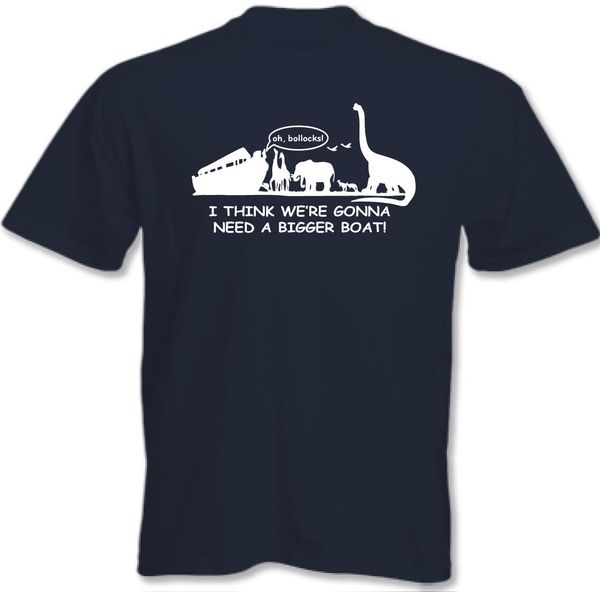 

i think we're gonna need a bigger boat ~ mens funny atheist atheism t-shirt
