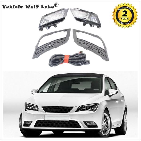 

для seat leon 2013 2014 2020 2020 автомобиль-стилизации передний бампер противотуманные фары противотуманной фары с лампочками решетка крышк