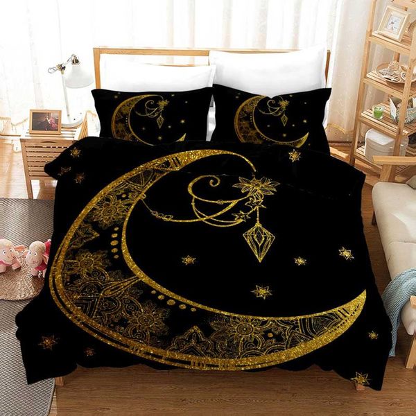 

luxury 3d bedding set king black gold scorpion  meteor scorpio duvet cover constellation bed sets single bedclothes