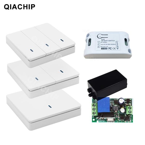 

remote controlers qiachip 433 mhz ac 85v 110v 220v 1 ch wireless control receiver relay switch module led light lamp controller 433.92