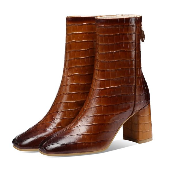 

new brand fashion mixed colors genuine cow leather women ankle boots party shoes woman female working short boots big size 34-40, Black