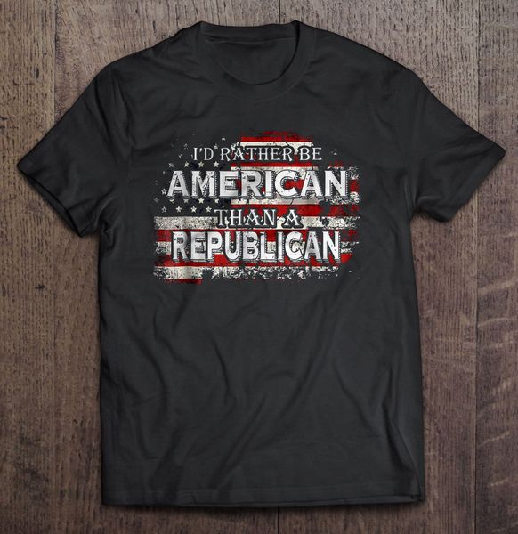 

men t shirt i'd rather be american than a republican -black version2 women t-shirt
