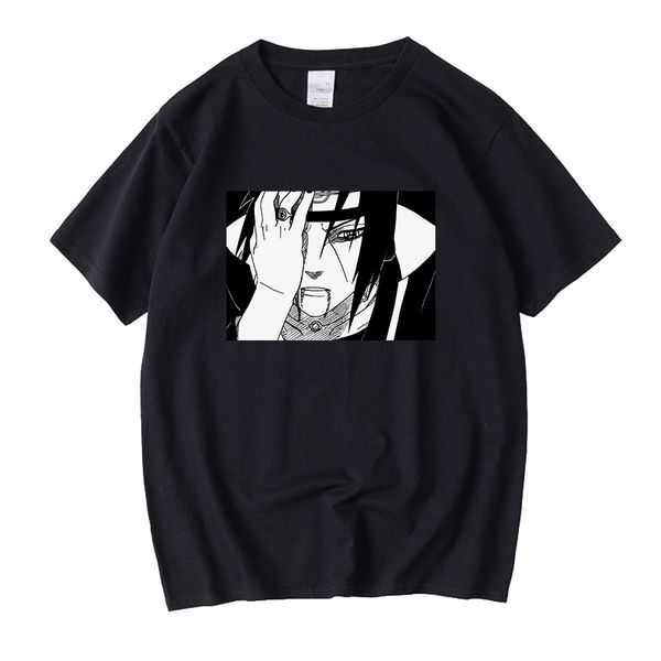 

men's tshirt naruto harajuku cool japanese anime uchiha itachi print short sleeve t shirt male streetwear casual t-shirts