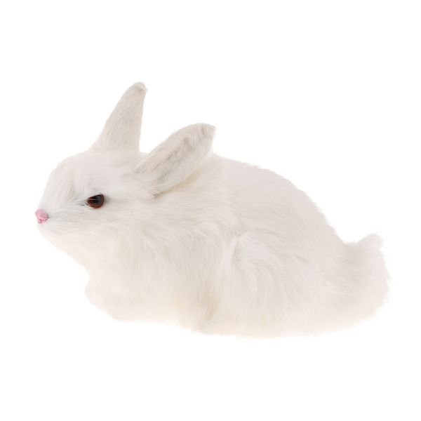 

14x21cm rabbit statue home garden ornament prop model figure
