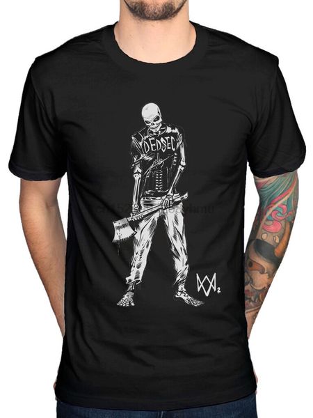 

official watchdogs 2 skeleton logo graphic t-shirt gamer merch entertainment(1