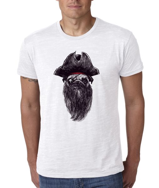 

men's t shirt capt blackbone the pug funny tee