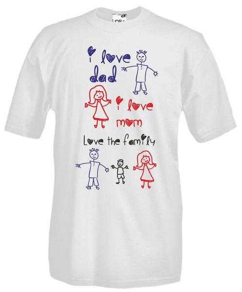 

t-shirt shirt j977 love dad and mom i love my family