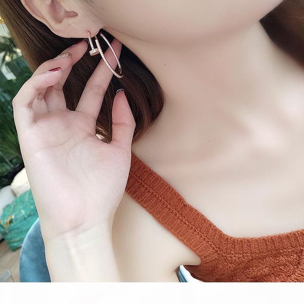 

korea popular big ear circle earring personality round silver needle earring simple enchased female thin face earring, Golden;silver