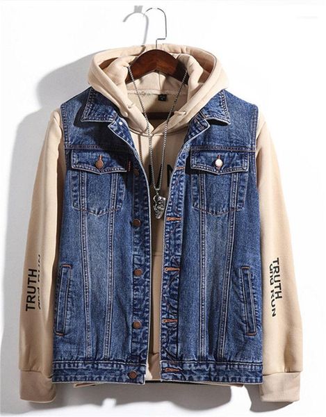 

single breasted plus size mens denim vests designer loose light blue mens coats casual male outerwears with, Black;white