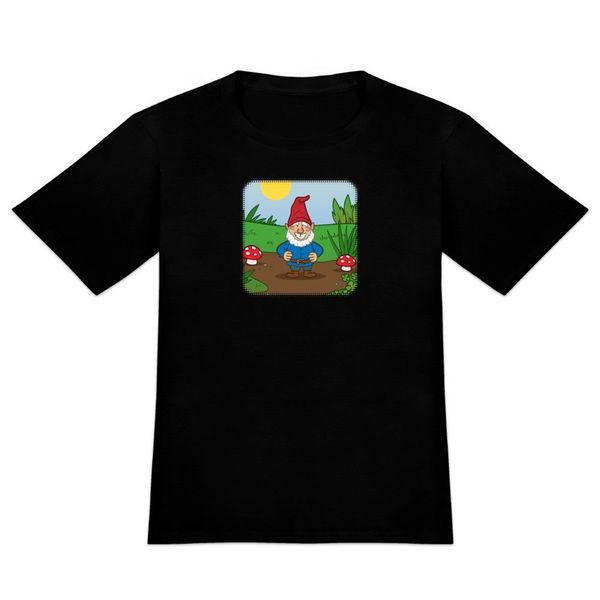 

garden gnome with toadstools men's novelty t-shirt plus size clothing tee shirt