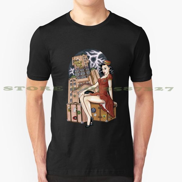 

tower of terror pinup black white tshirt for men women