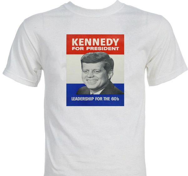

john f. kennedy 1960 presidential campaign ad t-shirt 2019 short sleeve cotton man clothing homme basic t shirt