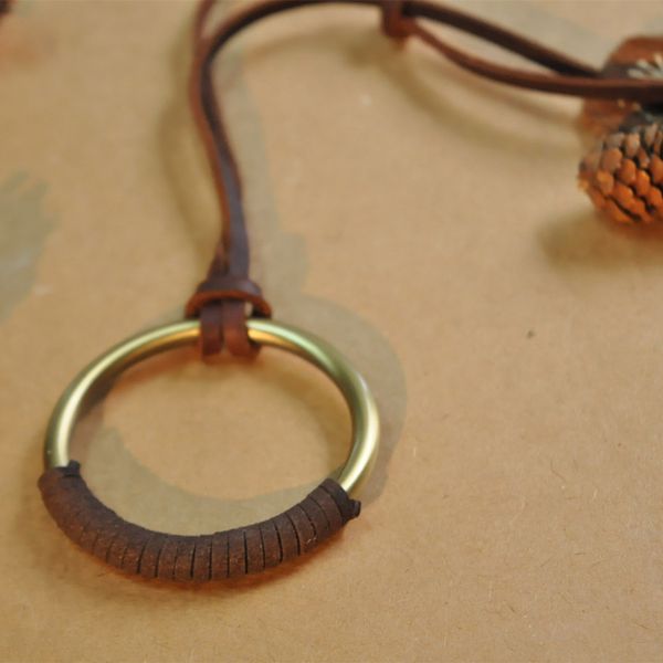 

pendant necklaces niuyitid long rope chain statement necklace for women men circle genuine leather collare brown color drop ship, Silver