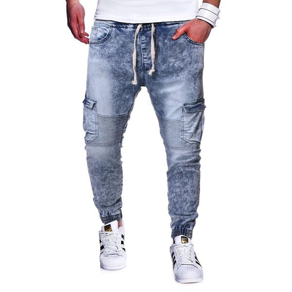 

men's jeans casual sport trousers plus size jeans men clothing, Blue