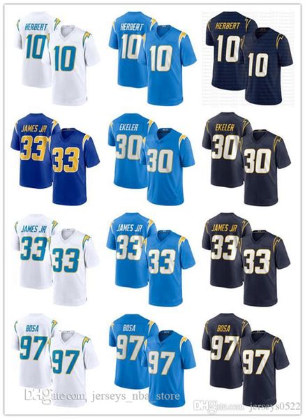 

men youth los angeles chargers 33 derwin james 10 justin herbert 30 austin ekeler 13 keenan allen 97 joey bosa football jerseys, Black;red
